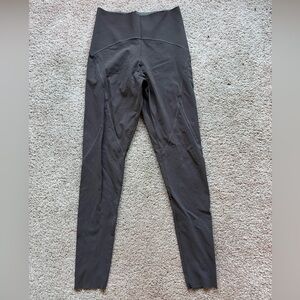 OYSHO SPORT leggings full length high rise compressive medium dark brown workout